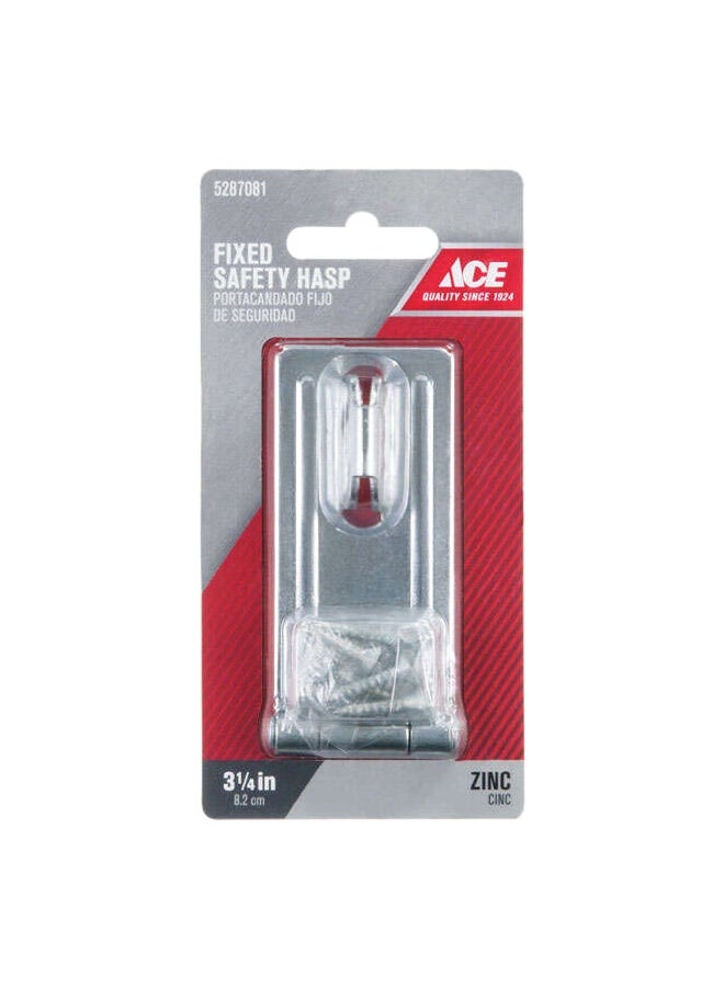 ACE High Quality Zinc Fixed Staple Safety Hasp Silver 3-1/4 Inch 5287081 - Image 1